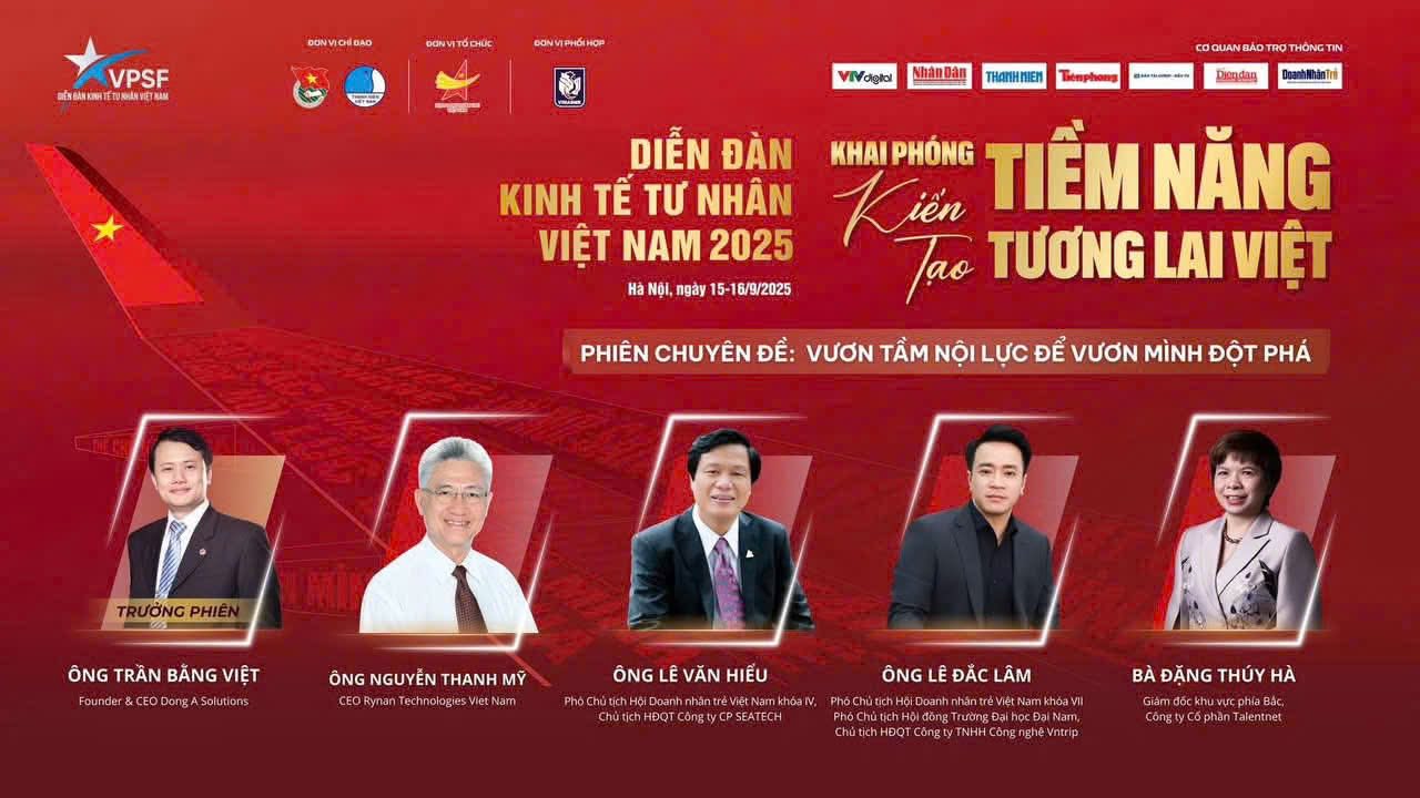 Toàn cảnh phiên thảo luận “Vươn tầm nội lực để vươn mình đột phá” trong khuôn khổ Diễn đàn Kinh tế tư nhân Việt Nam (VPSF) 2025