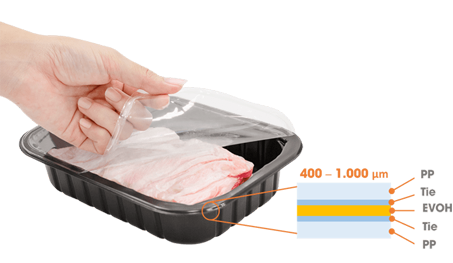 Multilayer plastic tray