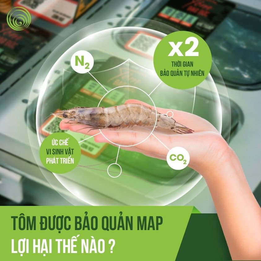 HOW WILL THE SHRIMP BE STORED BY MAP TECHNOLOGY?